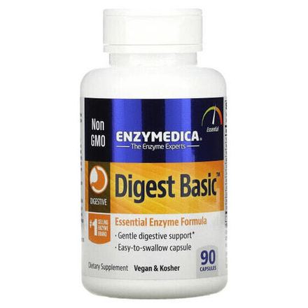 Пищеварительные ферменты Enzymedica, Digest Basic, добавка с основными ферментами, 90 капсул
