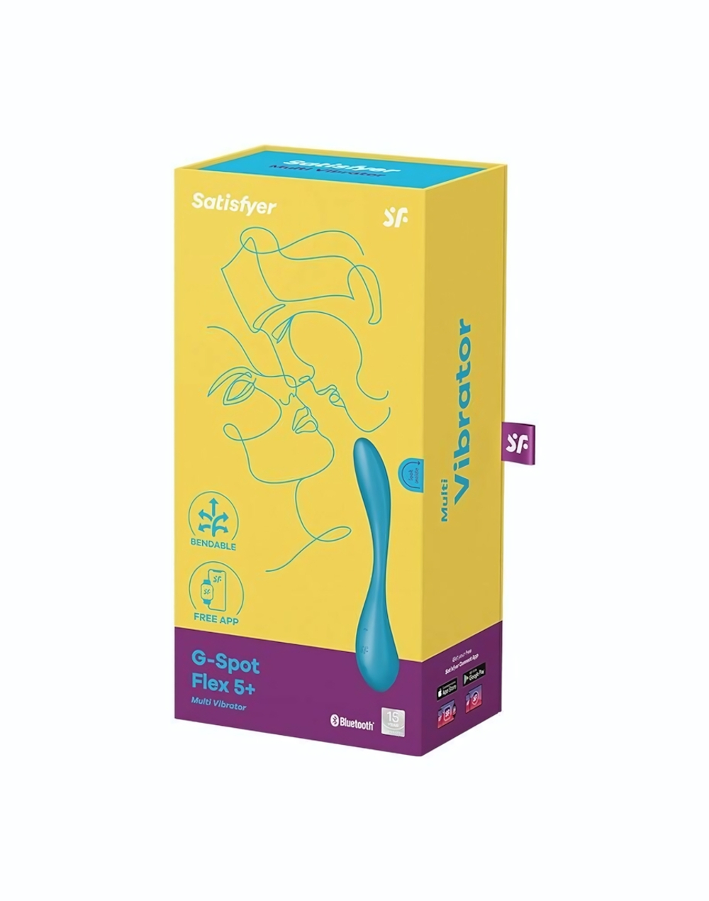 Синий гибкий вибратор Satisfyer G-Spot Flex 5+ - 19,6 см. (Цвет: синий)