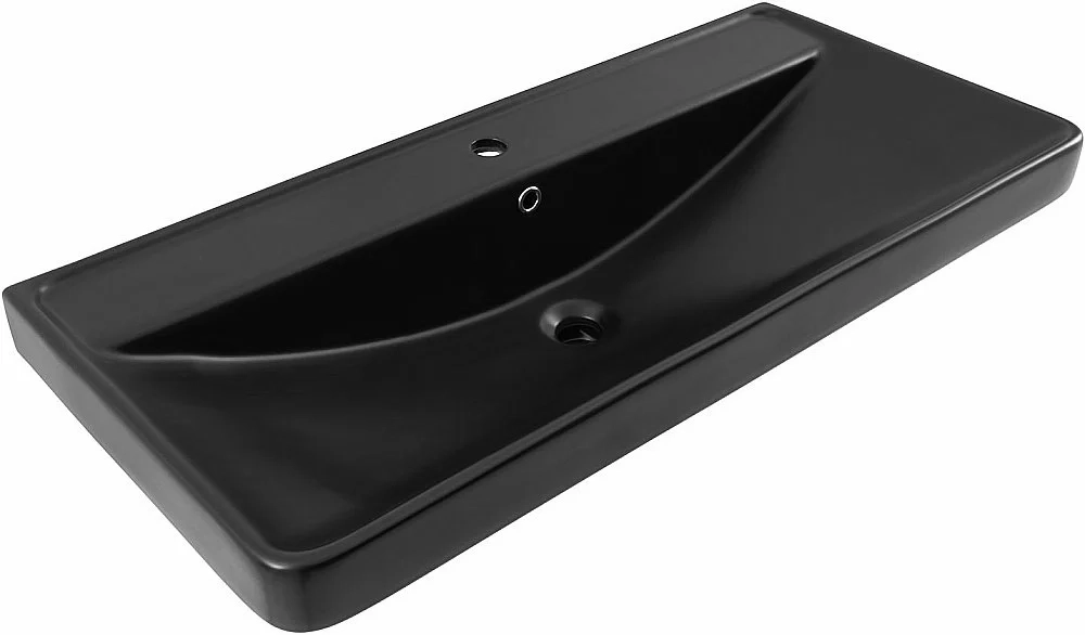 Тумба с раковиной Aquanet Вега 100 344125+329251 белая глянцевая