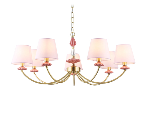 Светильник подвесной LH75025/7 GD/PI золото/розовый E14/7 max 40W D890*800