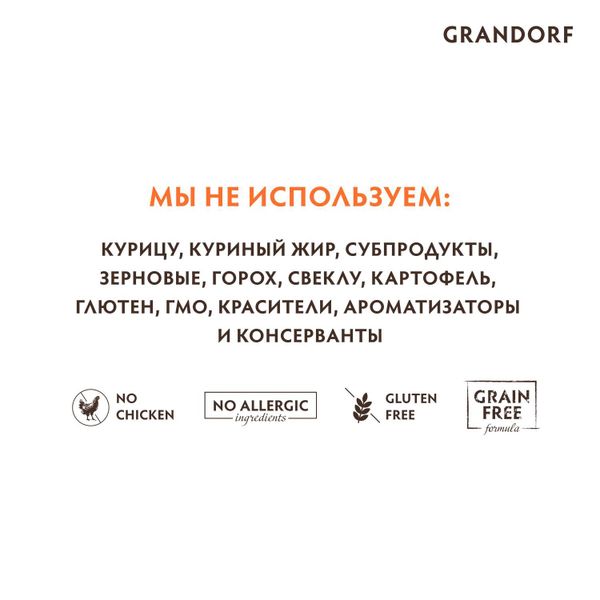 Уценка! Повр.упак/Сухой корм Grandorf DOG Duck&Turkey MED&MAXI для взрослых собак средних и крупных пород, утка с индейкой