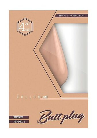 Бежевый анальный стимулятор Bottom Line Model 2 - 10,5 см. (Цвет: бежевый)