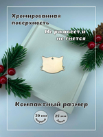 Кулон адресник, хромированный, в виде кошки, розовое золото