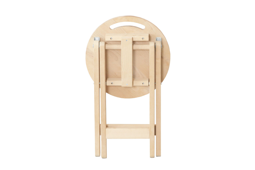 Табурет складной с ручкой (бесцветный лак)