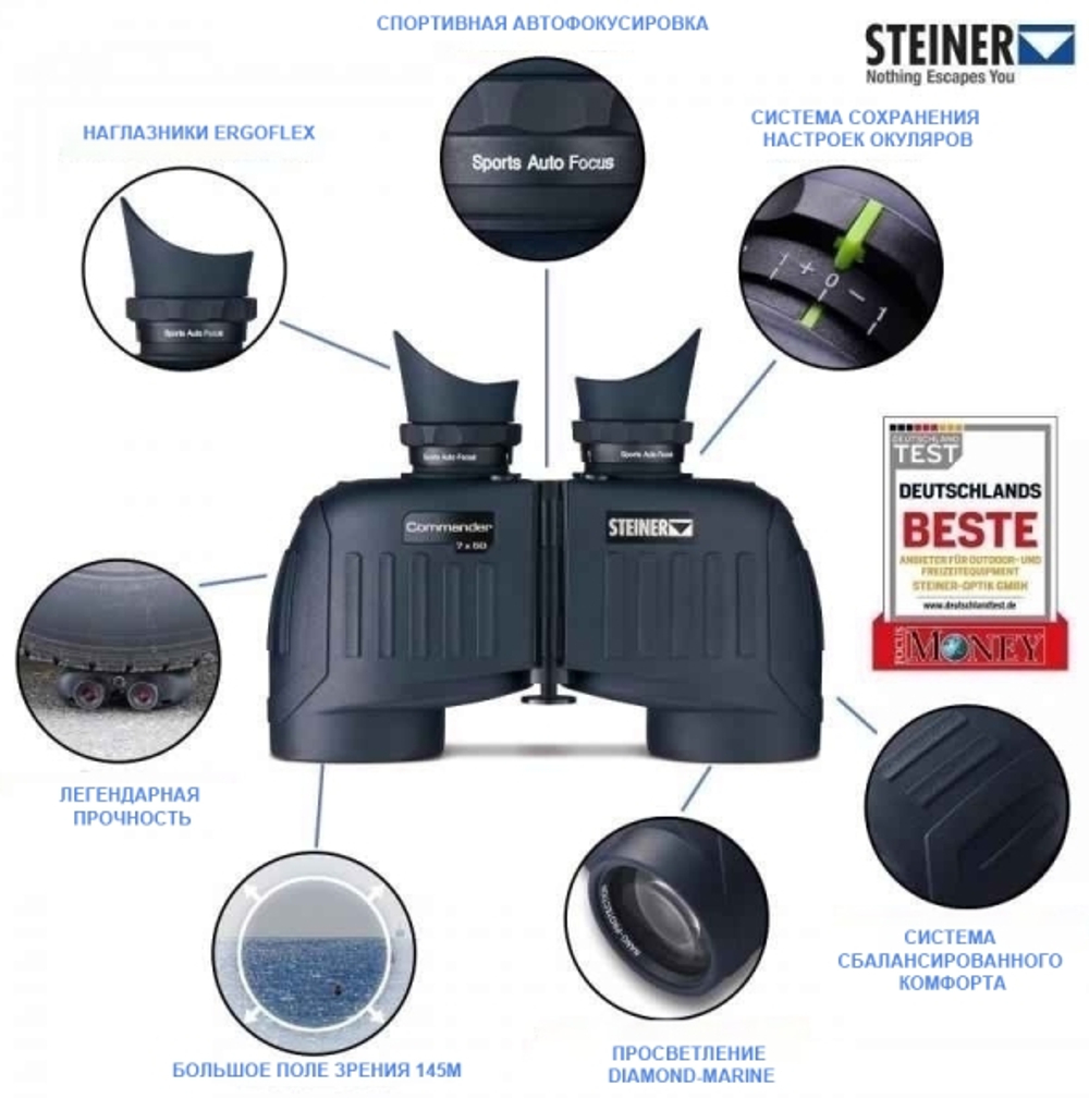STEINER Commander 7х50. Морской бинокль