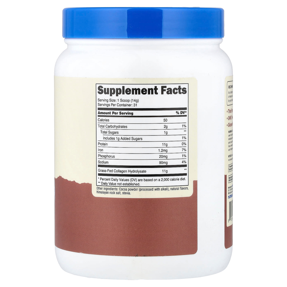 Nutricost, пептиды коллагена, с шоколадным вкусом, 454 г (1 фунт)