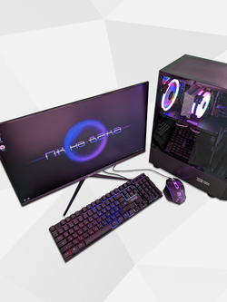 Игровой компьютер с Монитором 24 дюйма, i7-8700, ОЗУ-16GB, AMD Radeon RX580 8GB, SSD 512GB, Windows 11