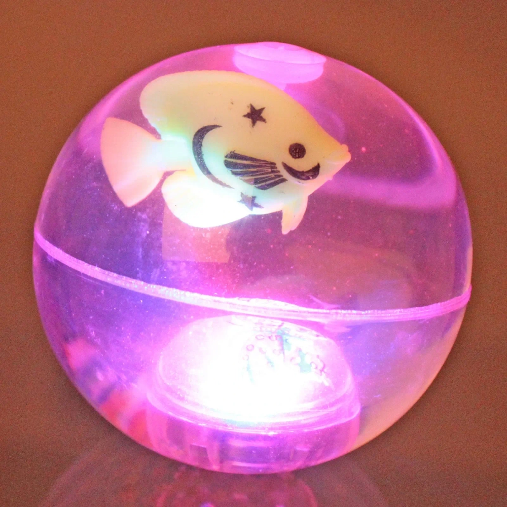 Мяч 6,5 см «Рыбка» (попрыгун с водой и подсветкой) СТИКЕР НА ВЛОЖЕНИЕ