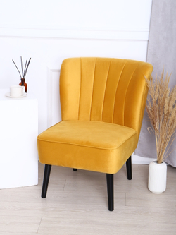 Кресло "Donatello" антивандальный велюр горчичный/венге