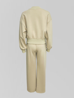 Спортивный костюм JN 8888 из бомбера на молнии и широких штанов с разрезами