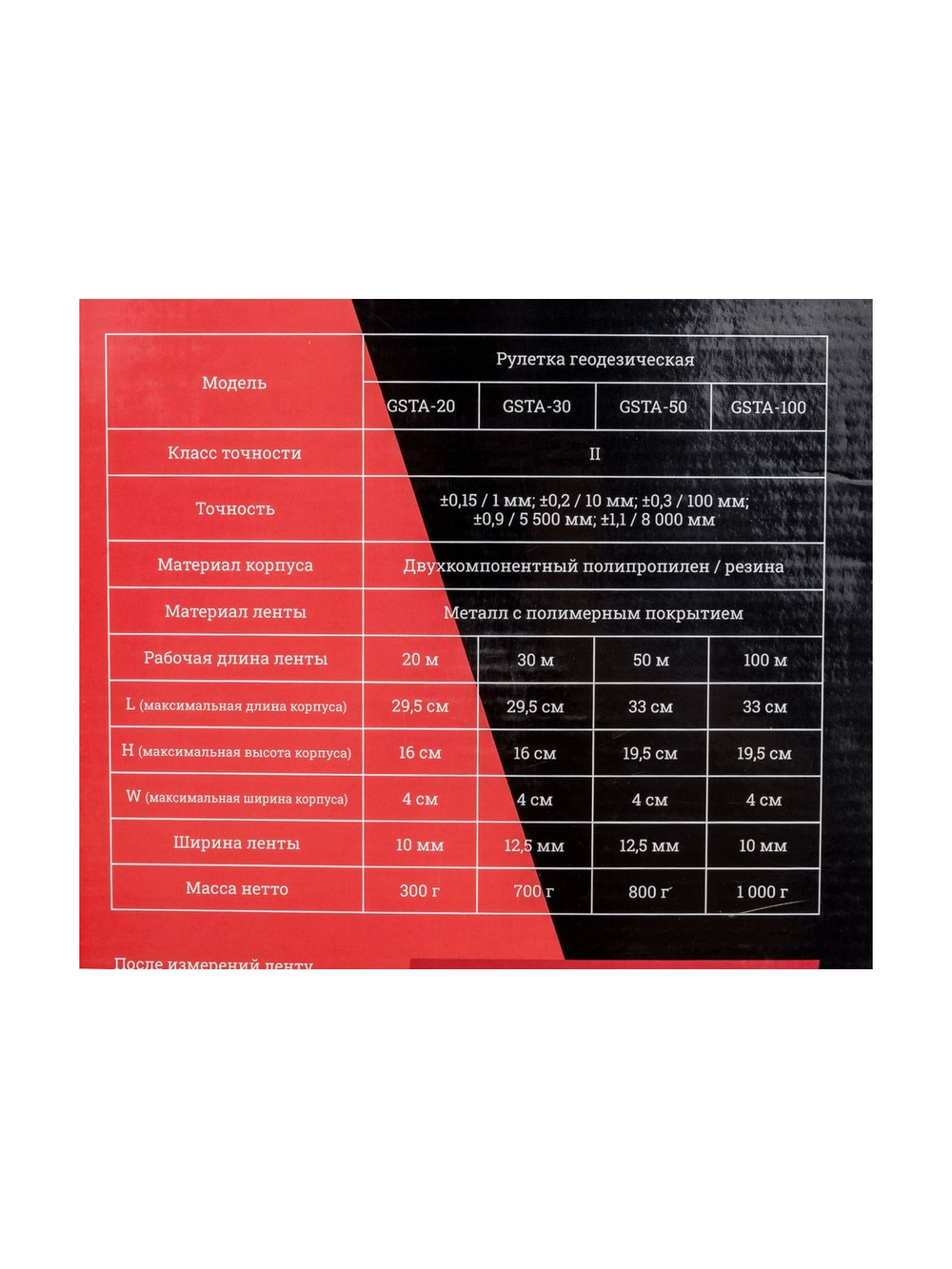 Геодезическая рулетка 100м Gigant GSTA-100