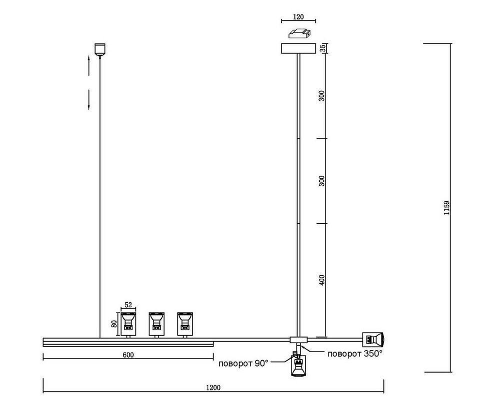 Kink Light 07618-120,19 Люстра Рия черный L120
