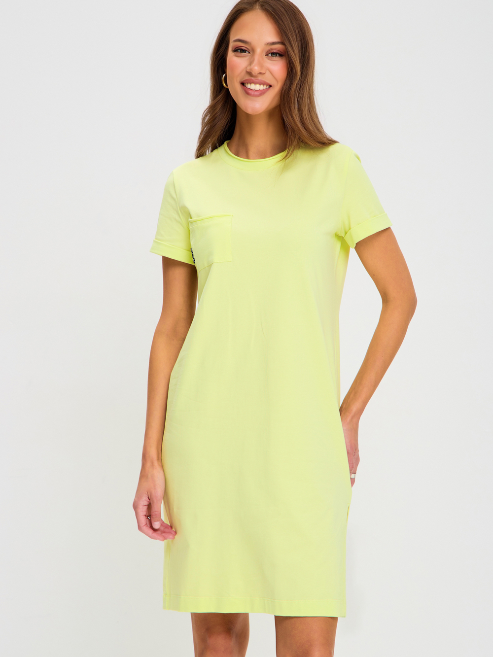 Домашнее платье из трикотажа с карманом