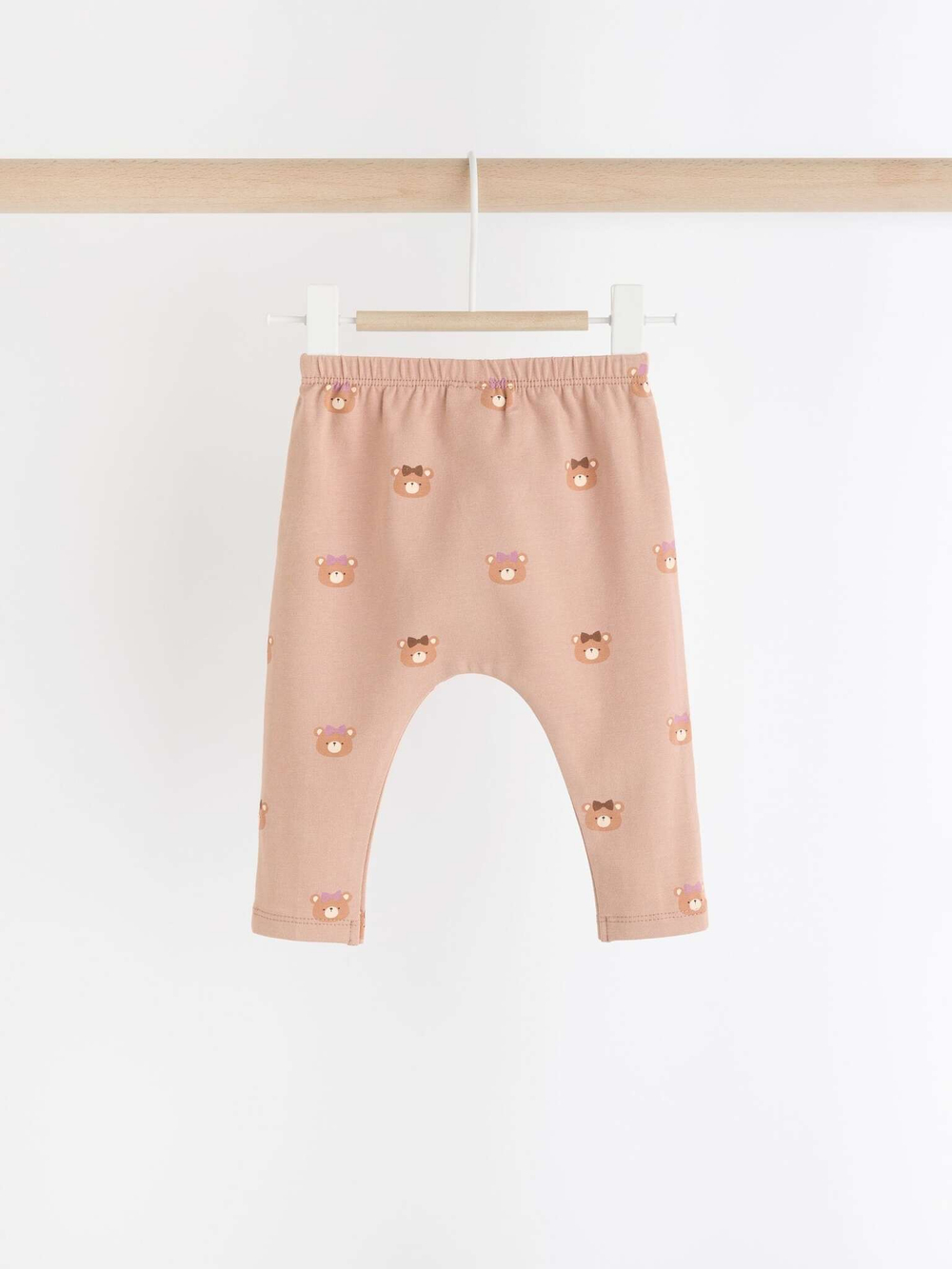 Толстовка флисовая и легинсы в комплекте для малышей Next 904-482, Бежевый, Коричневый