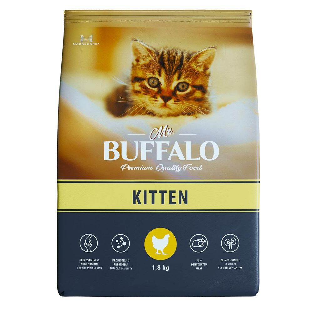 Сухой корм MR.BUFFALO KITTEN для котят курица 1,8 кг