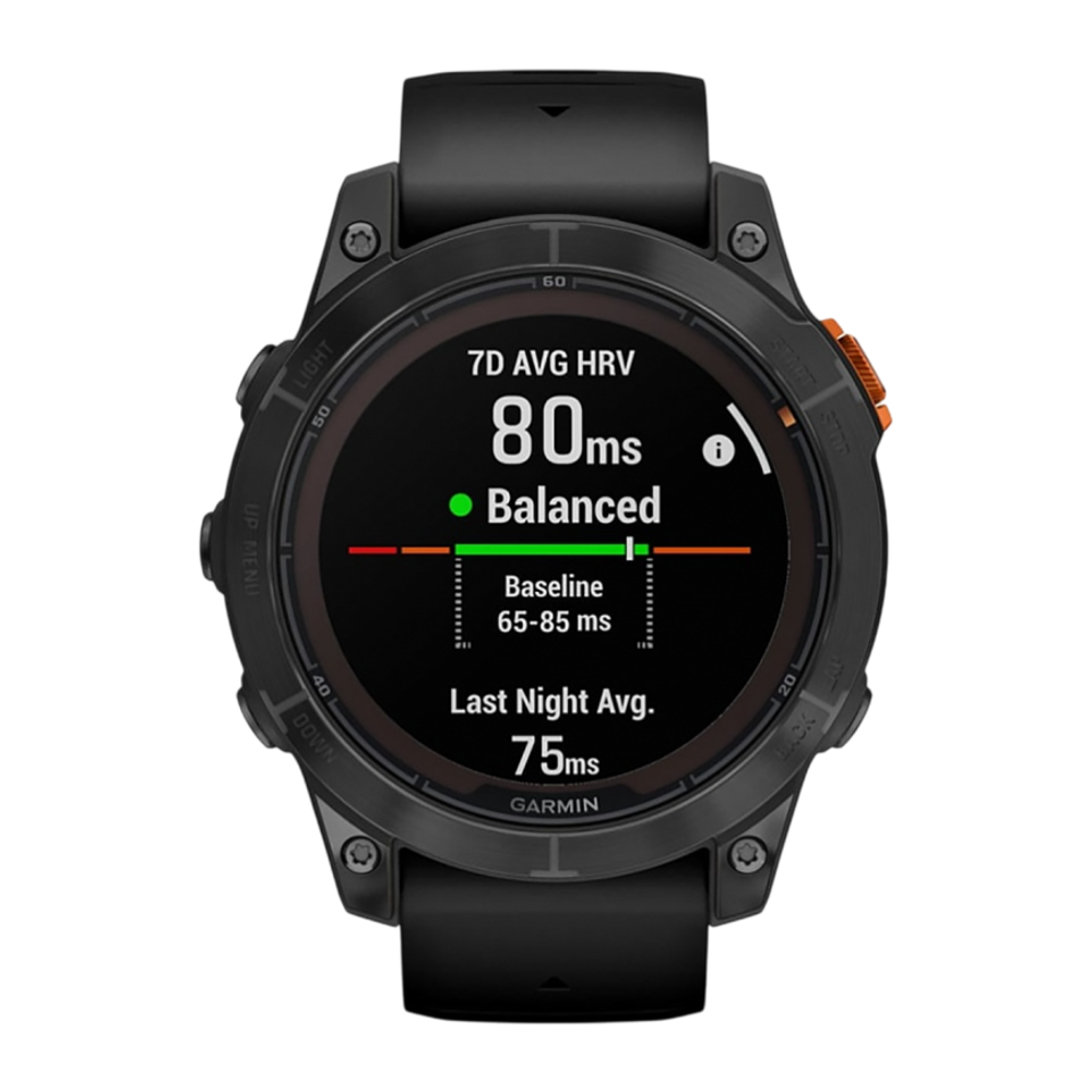 Спортивные часы Garmin fenix 7 Pro Solar Edition, 47 мм, чёрный силиконовый ремешок Сланцево-серый безель из нержавеющей стали, дисплей Solar со стеклом Power Glass. Ремешок с классической застёжкой — на запястье обхватом 125–208 мм