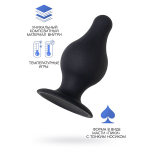 Черная анальная втулка 8см Erotist Toys Anal Plug Spade Size S