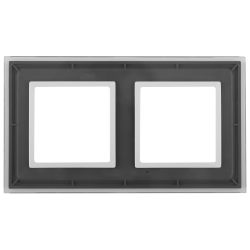 14-5102-00 ЭРА Рамка на 2 поста, стекло, Эра Elegance, прозрачный+бел