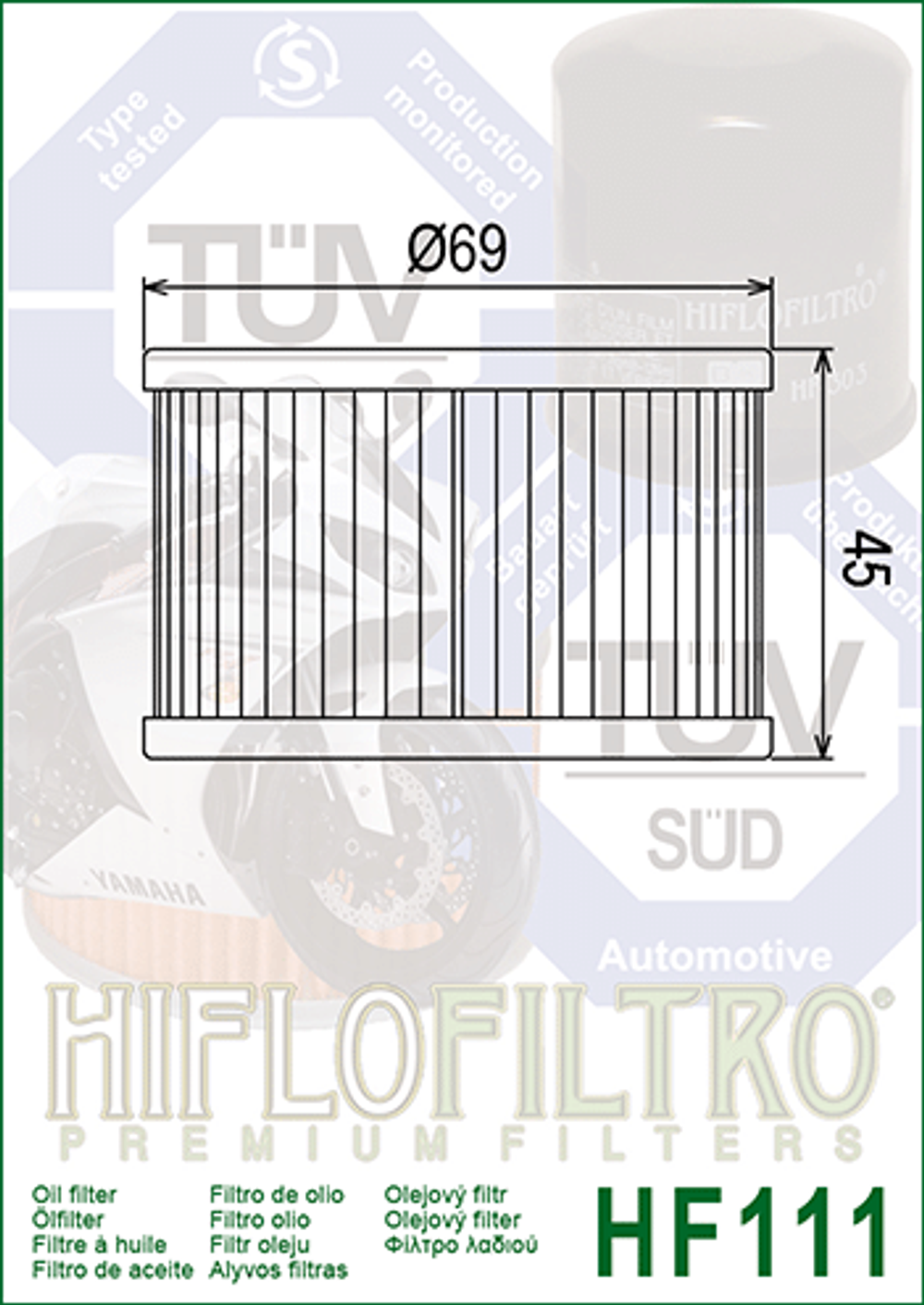 Фильтр масляный Hilfo Filtro HF111