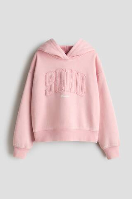 H&M Толстовка с капюшоном и принтом, розовый