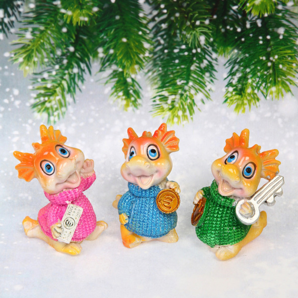 Фигурка «Дракоша Джон в свитере» 5,5*4*4,5 см, микс