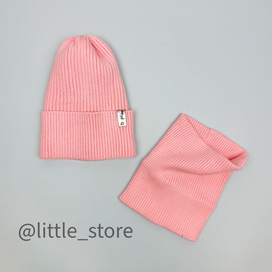 Шапка со снудом, Светлый коралл