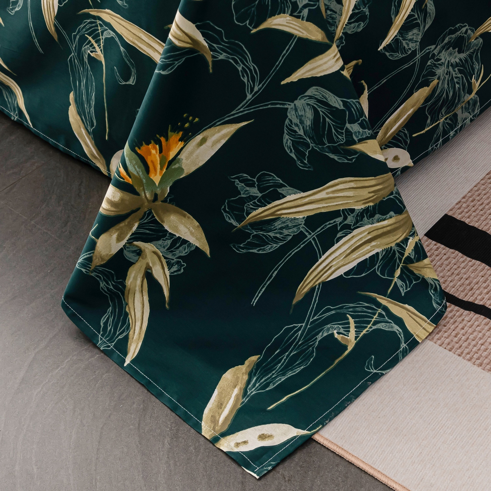 Комплект постельного белья Делюкс Сатин 100% хлопок на резинке LR606