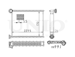 Радиатор отопителя UNIO RAD-20007