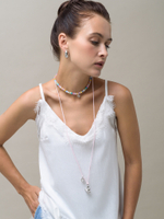 Чокер "Kill My Mind" из селенита Silver