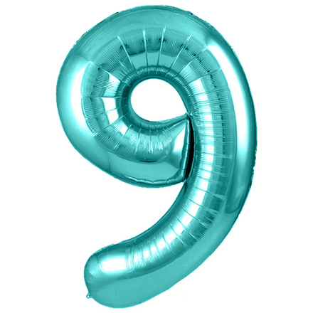 Цифра 9 Бирюзовый 40" ж78