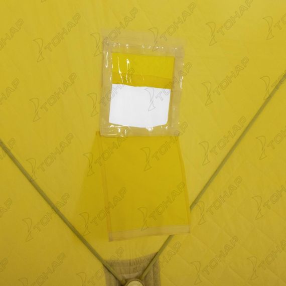 Палатка зимняя утепл. Куб Premium 2,1х2,1 желтый/серый (HS-WSCI-P-210YG) Helios