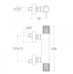 Смеситель термостатический для душа ODISEA JOYA 593401SGR графит
