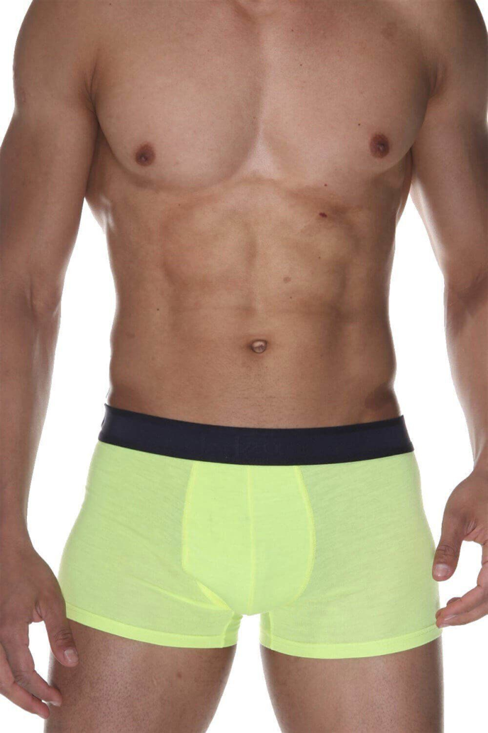 Неоново-жёлтые хлопковые трусы-боксеры (Размер: XL) (Цвет: желтый)