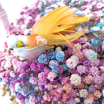 Корзинка с гипсофилой "Райский сад"