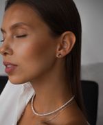 Пусеты мини Sunset с раухтопазом