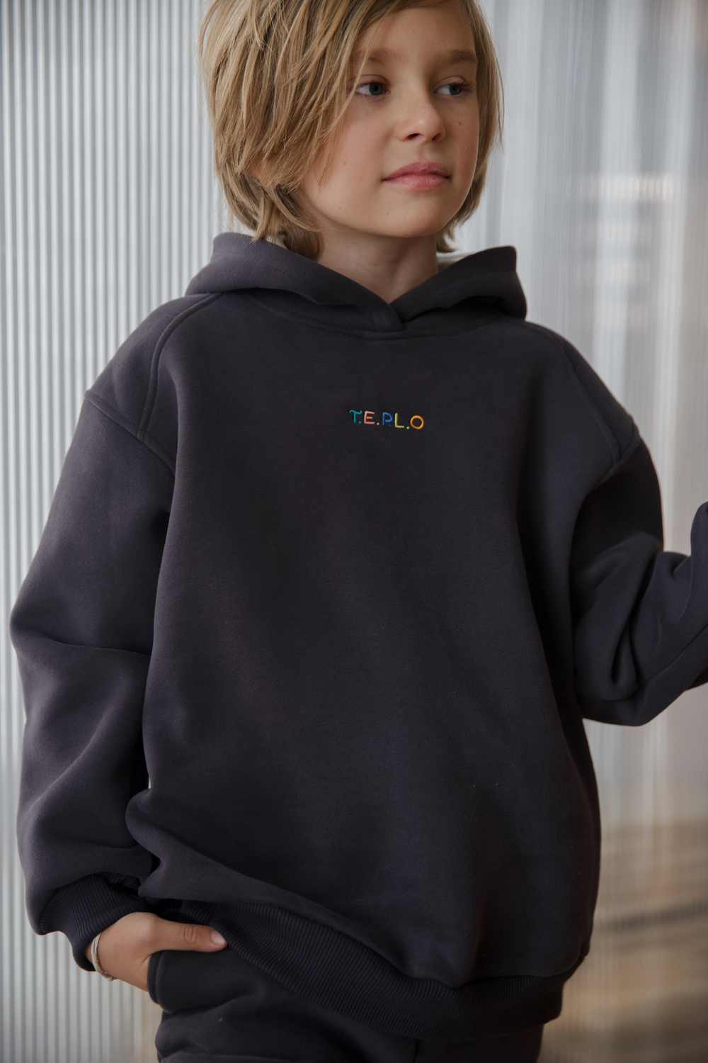 Худи с начесом в стиле oversize Ночь