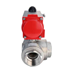 Stainless steel ball valve Elephant 3h-l-rpss316200mm-iso-pnevpr-da, body material - stainless steel AISI 316, ball material - stainless steel AISI 316, seal - PTFE, pneumatic actuator operated