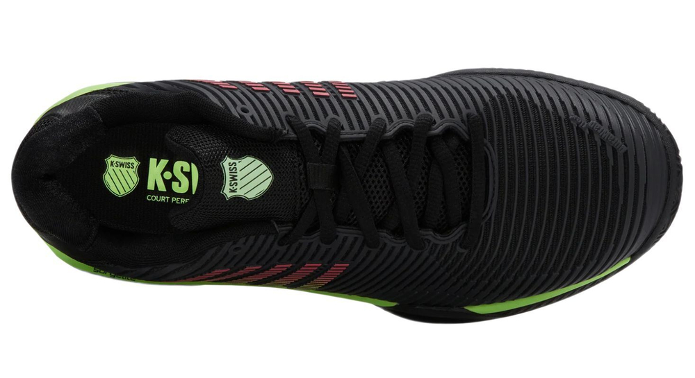 Теннисные кроссовки K-Swiss Hypercourt Express 2 Clay - black/soft neon green/neon lava