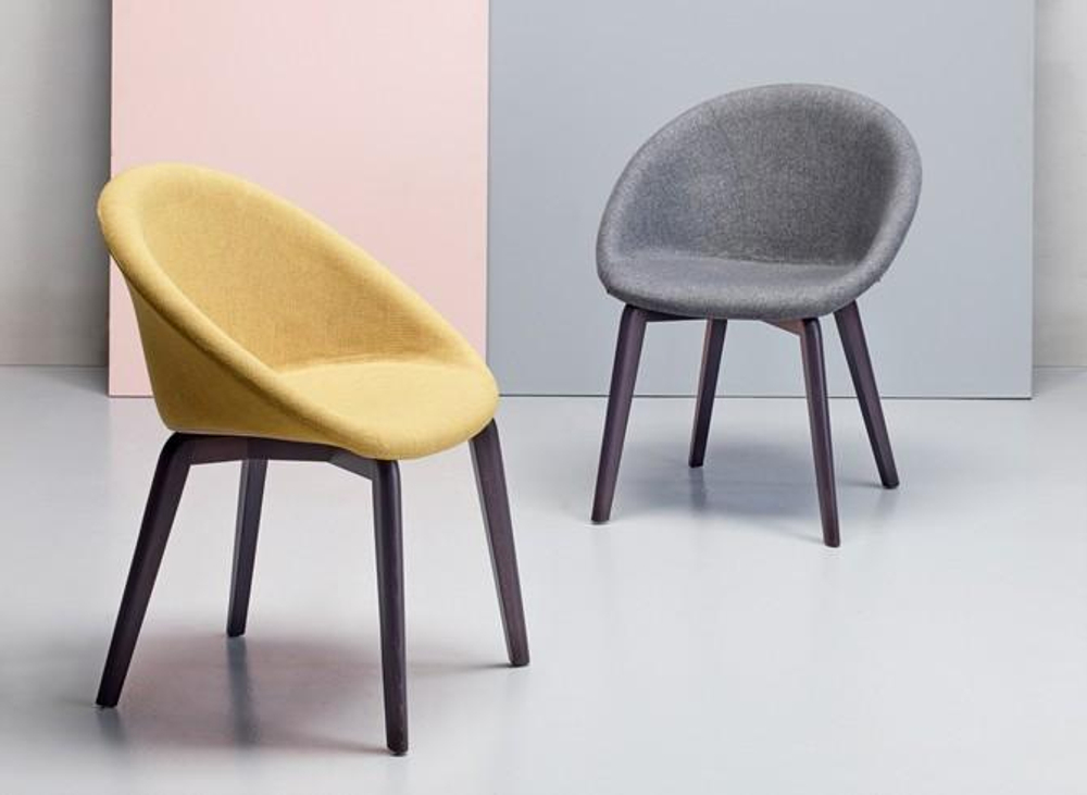 Кресло с обивкой Scab Design Natural Giulia Pop, венге, светло-серый