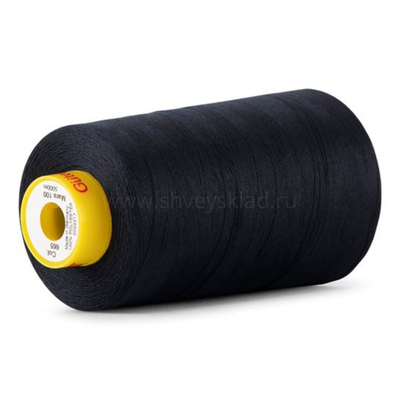 Нитка Gutermann Mara 150 (5000 метров), 1 боб., особо тонкая | 665 сине-черный