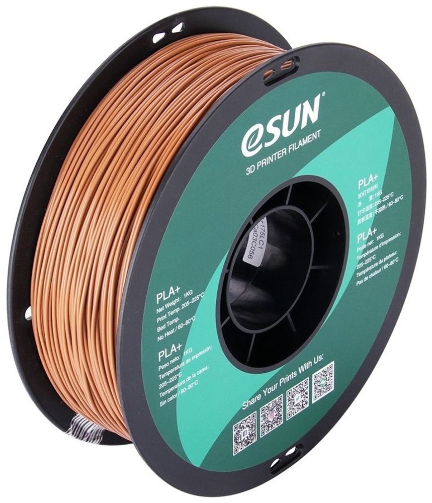 ПЛАСТИК ДЛЯ 3D ПРИНТЕРОВ ESUN PLA+ LIGHT BROWN/1.75MM/1KG/ROLL (PLA+175LC1)