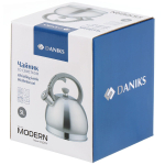 Чайник нерж, 2 л, свист, ручк бакелит, с силик покр, Daniks, Модерн, индукц, M-006