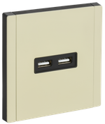 FORTE&PIANO Розетка USB A+A 3,1А FP849M металл серый сланец IEK