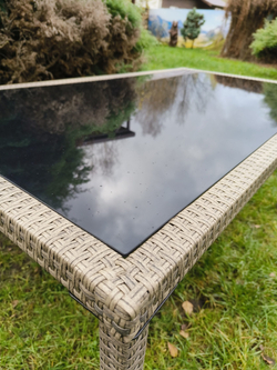 Стол из искусственного ротанга Милан 160х90см для дачи (Greige)