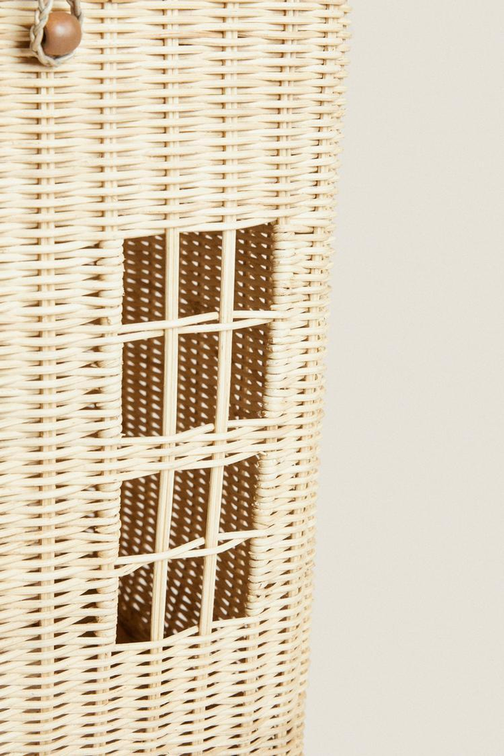 ZARA HOME ДЕТСКАЯ КОРЗИНА ДЛЯ ДОМА ИЗ РОТАНГА, СВЕТЛО-БЕЖЕВЫЙ
