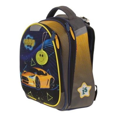 Ранец Колибри 3 с ортопед. спинкой и мешком д/обуви "Машина" 37*28*19 см.2 отд. (Luris)