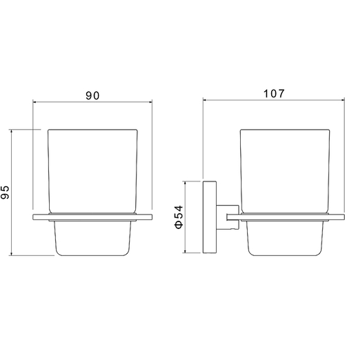 Стакан для зубных щеток Aquatek Оберон AQ4204MB Черный матовый