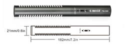 E-IMAGE PM-500 Professional shotgun microphone, mini, 21*182 mm. Микрофон