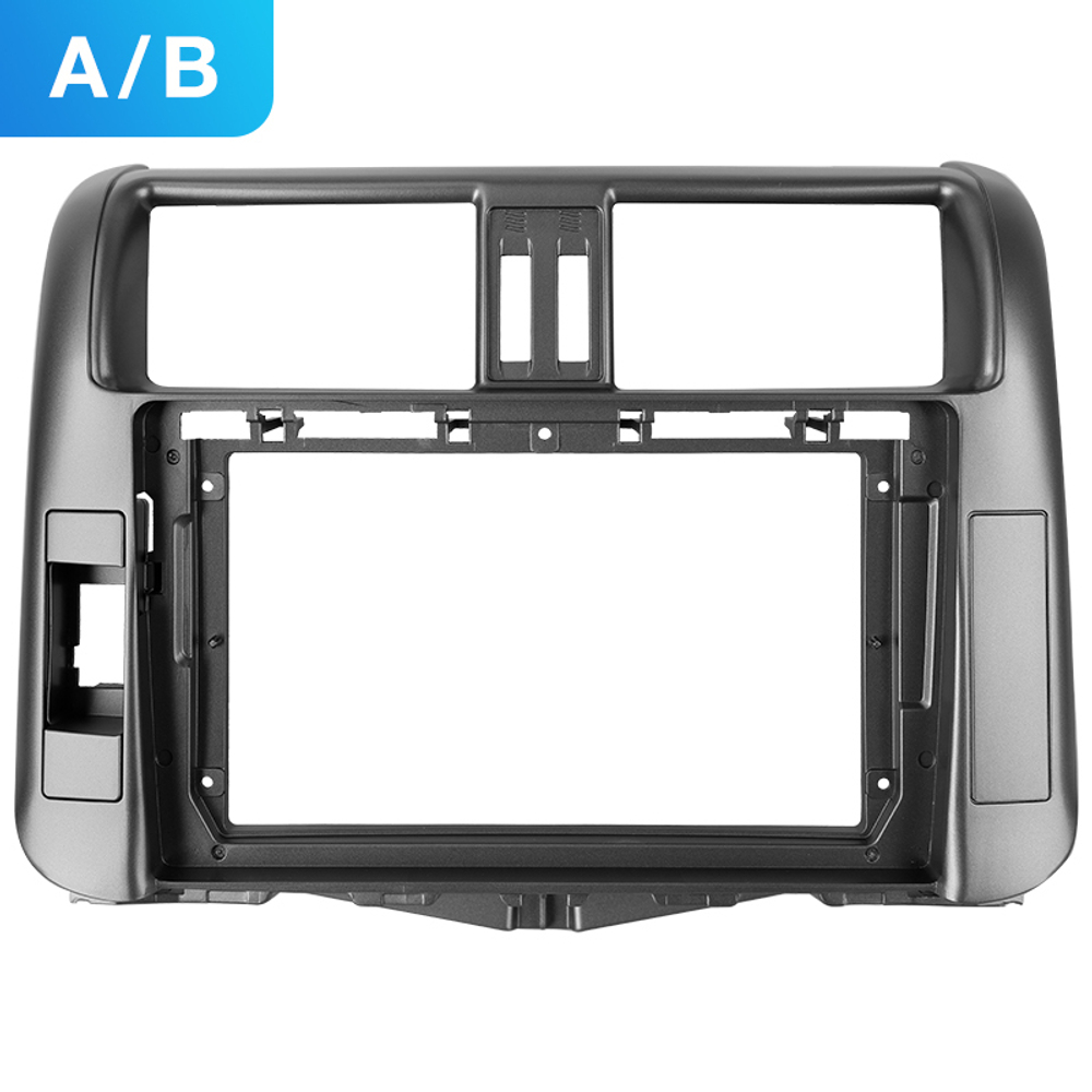 Комплект рамки с разъёмами 9"+can Toyota Prado 150 2009-2013 черная (B) - Car-Smart 7041BlB