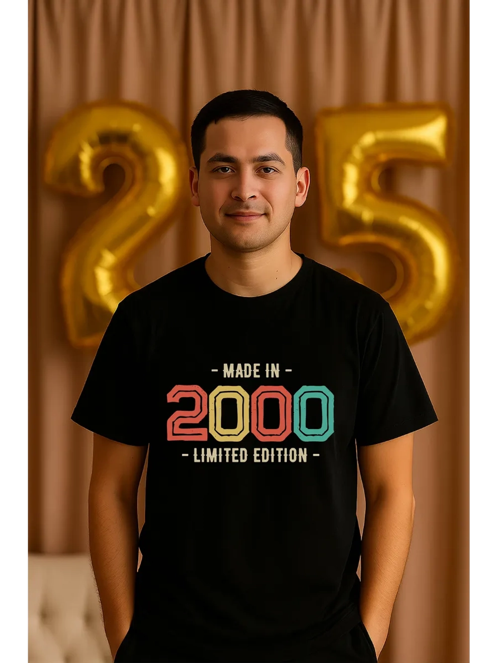 Футболка мужская с принтом годом рождения 2000